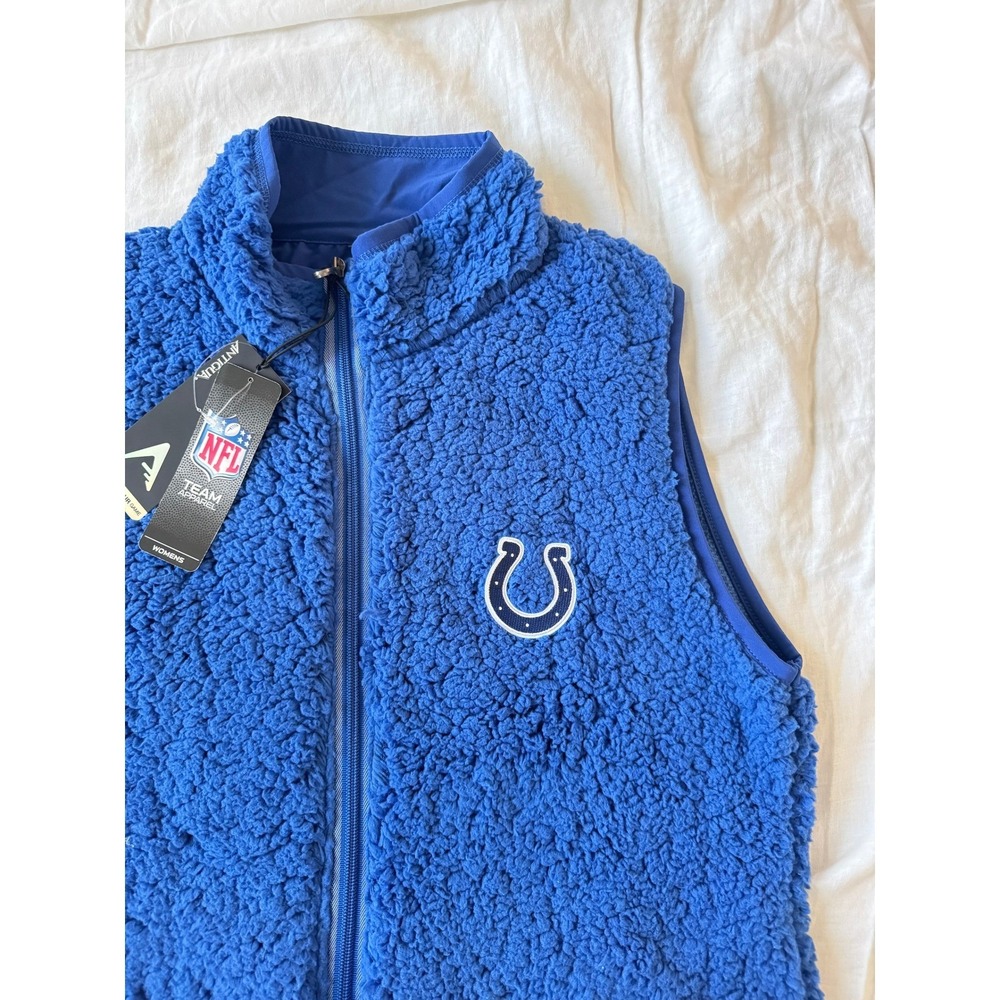 NFL Indianapolis Colts Sherpa Fleece Vest Blue Womens XL New With Tags - Picture 3 of 6